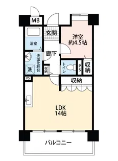 公社賃貸SMALIO 東長居【1階】の間取り