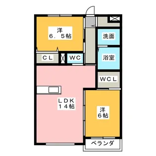 フルール・ド・リス【1階】の間取り