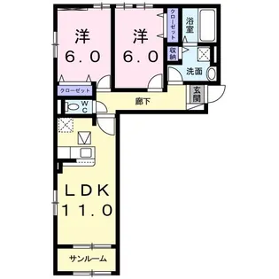 フィオーレ・S【1階】の間取り