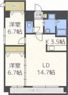 メゾンハマナス【4階】の間取り