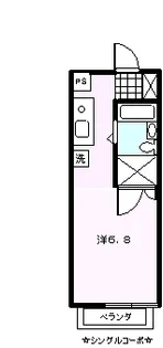 シングルコーポミヤシタ【2階】の間取り