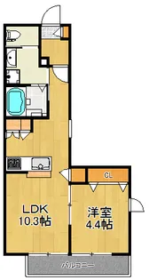 プレゾント・メゾン【1階】の間取り