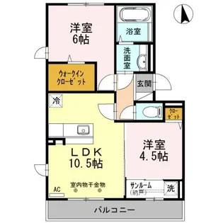 トロワ・スール B棟【3階】の間取り