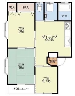 玉川町東ハイツ(小名浜玉川町)【2階】の間取り