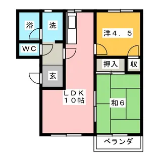 グリーンタウン 南棟【2階】の間取り