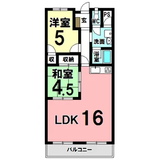 コーポイレブン【7階】の間取り