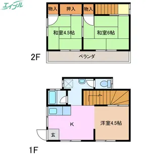 メゾン桔梗【2階】の間取り