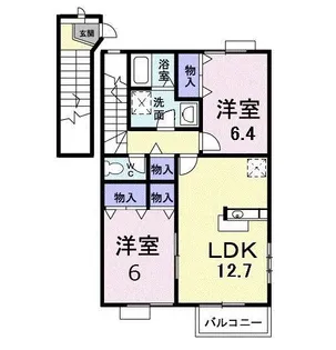 広島県廿日市市上平良【アパート】の間取り