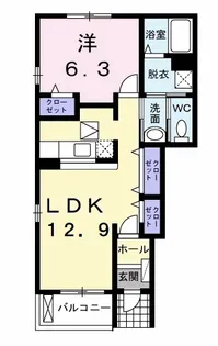 千葉県茂原市新小轡【アパート】の間取り