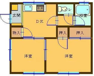 ハムリット上里【1階】の間取り