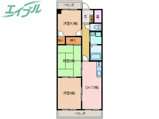 エクセル中川原【1階】の間取り