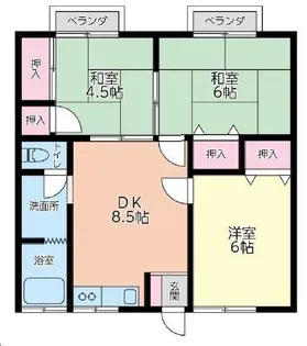 カワイハイツ【2階】の間取り