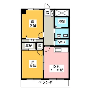 雀屋W棟【4階】の間取り