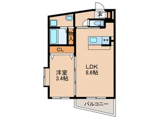 エルシオン東谷山【3階】の間取り