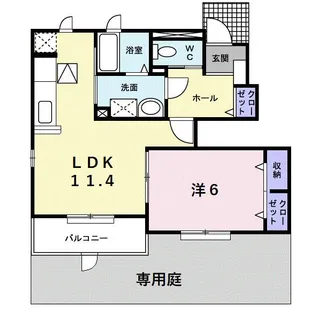 メゾン伏見【1階】の間取り
