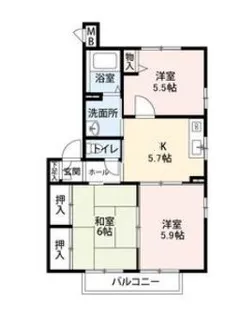 第二メグミハイツ A棟【2階】の間取り