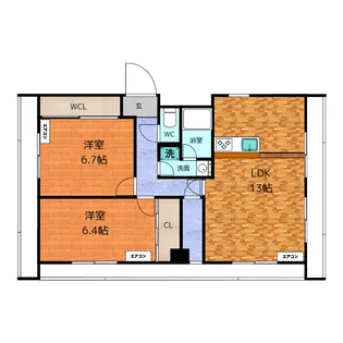 ラフィーネ沖田【5階】の間取り