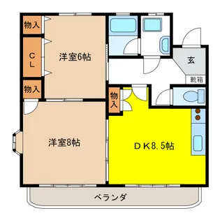 岐阜県岐阜市栄新町2【マンション】の間取り