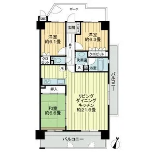 サーパス佐賀駅前【4階】の間取り
