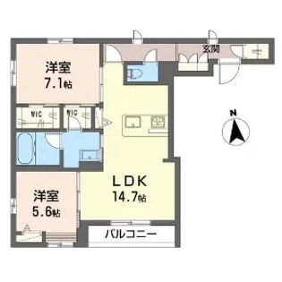 チェントロ彦右エ門【3階】の間取り