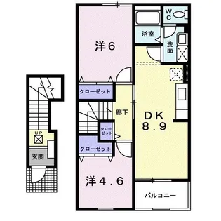 新潟県長岡市川崎2【アパート】の間取り