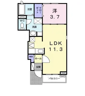 クレメント並木新町【1階】の間取り