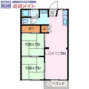 石津ハイツ【1階】の間取り