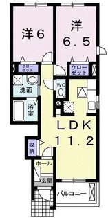 ガーデンベルB【1階】の間取り