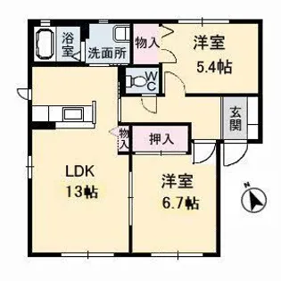 Myメゾン みらいえ B棟【1階】の間取り