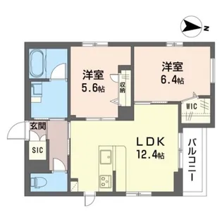 2LDKの間取り画像