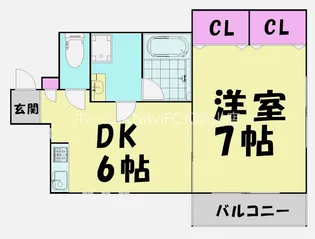 1DKの間取り画像