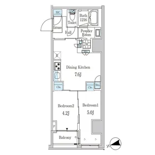 ザ・ライオンズフォーシア外神田【6階】の間取り