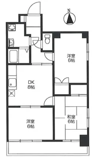 KサンライトマンションII【3階】の間取り