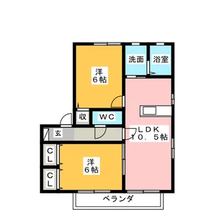 ベルフィオーレIII E・F【2階】の間取り