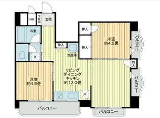 ライオンズマンション駒形【7階】の間取り