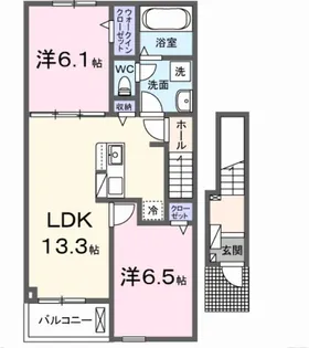 福岡県飯塚市楽市【アパート】の間取り