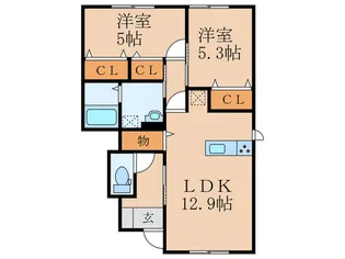 ルピナス西泉【1階】の間取り