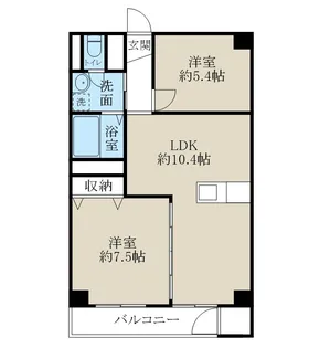 第2湖南グリーンハイツ【4階】の間取り