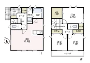 神奈川県横浜市鶴見区東寺尾中台【一戸建】の間取り
