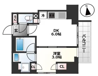 プライムアーバン西日暮里フロント【6階】の間取り