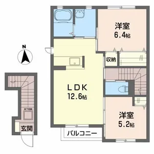 シャーメゾン仙南【2階】の間取り
