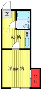 サンレッドハイツ【1階】の間取り