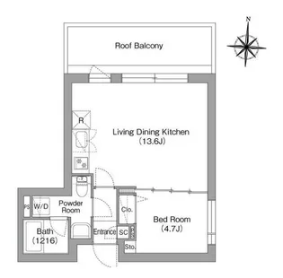 コンフォリア・リヴ両国イースト【4階】の間取り