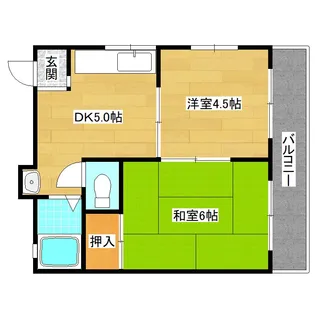 新板谷マンション【5階】の間取り