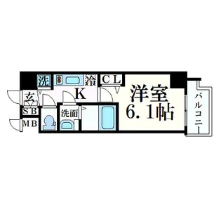 プレサンス心斎橋ブライト【12階】の間取り