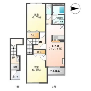 ピュアホワイト【2階】の間取り