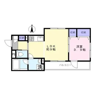 フラットカザミ【3階】の間取り