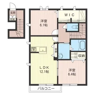 ヴィラパルミエI【2階】の間取り