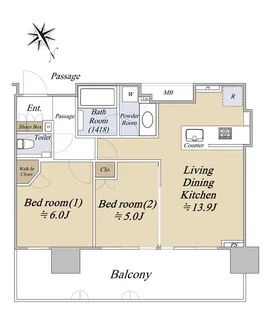 シティタワー目黒【7階】の間取り