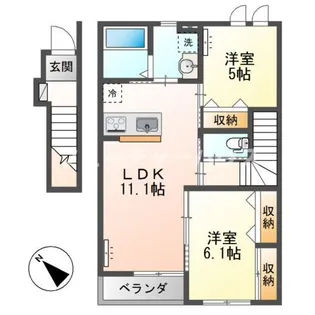仮)元吉田町新築アパート【2階】の間取り